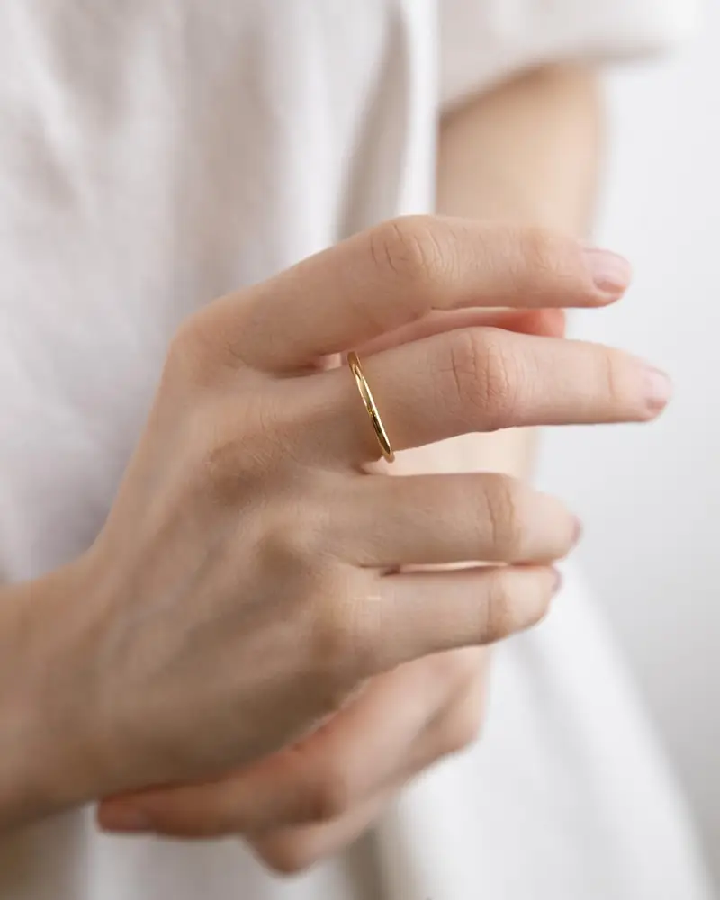 Fermanello Tondo Grande Placcato Oro Lucido miniatura 2