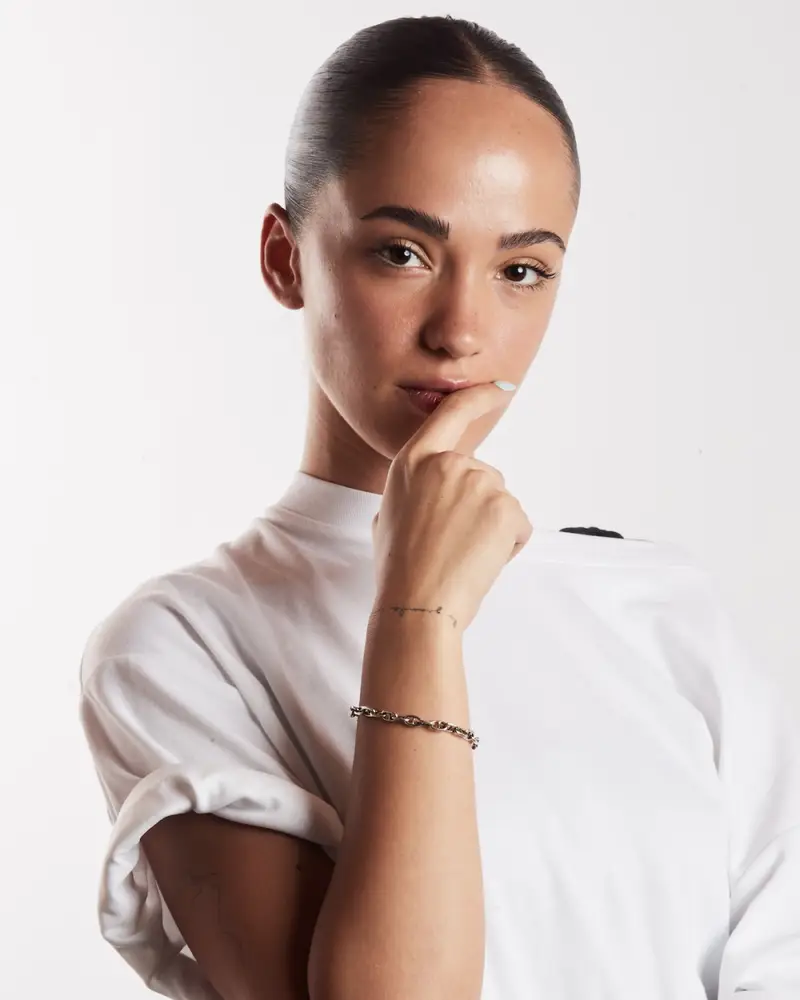 Bracciale Catena Traversino In Argento Brunito Lucido miniatura 2