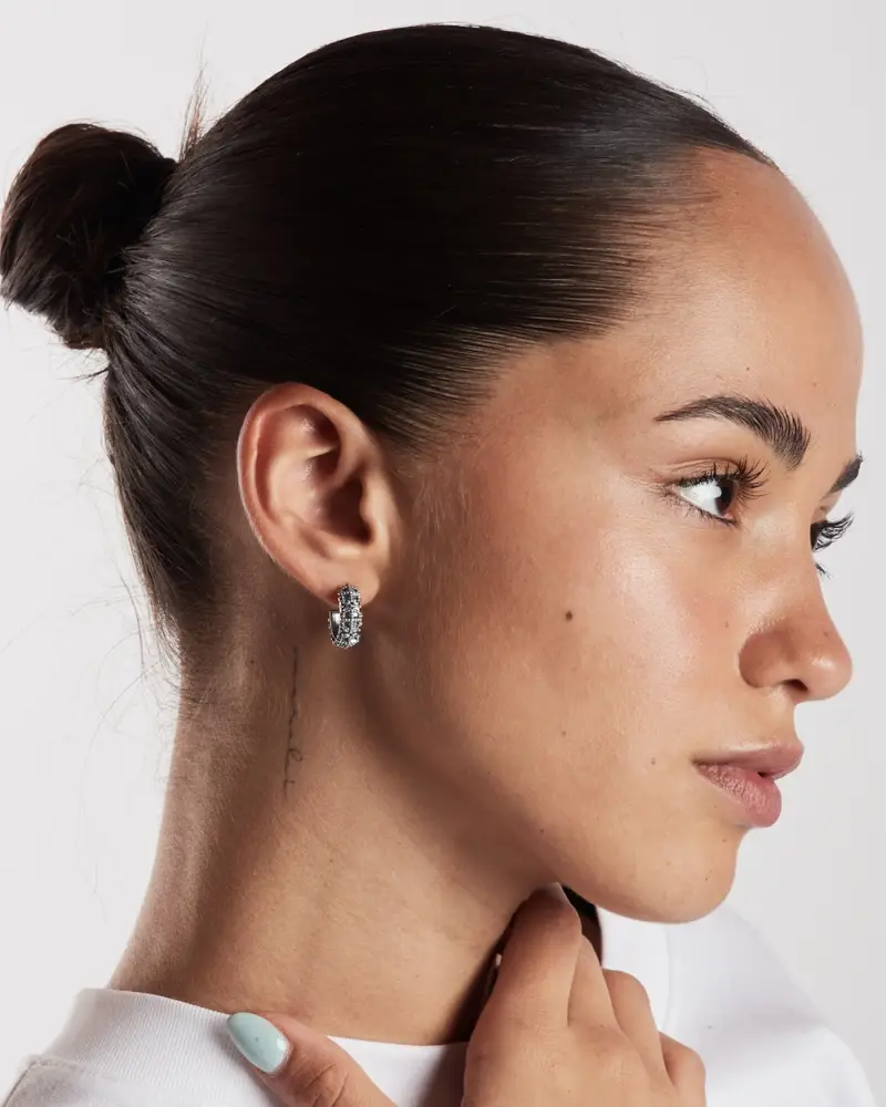 Orecchino A Cerchio Gotico Vanidad In Argento Brunito Lucido miniatura 2