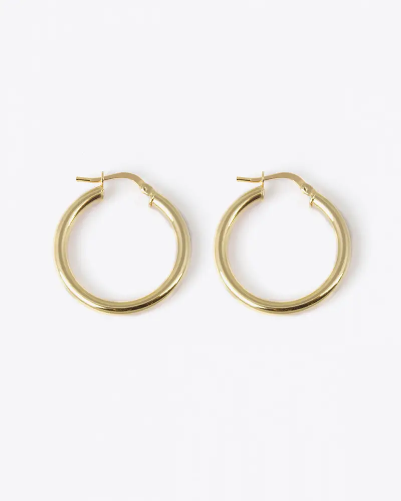 Orecchini A Cerchio Filo Tondo 3 Placcati Oro Lucido