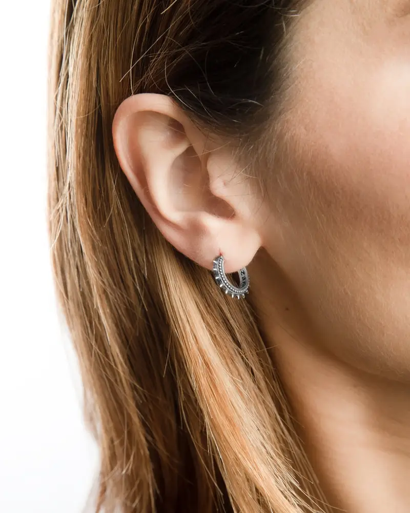 Orecchini Etnici A Cerchio Piccoli Brunito Lucido miniatura 2