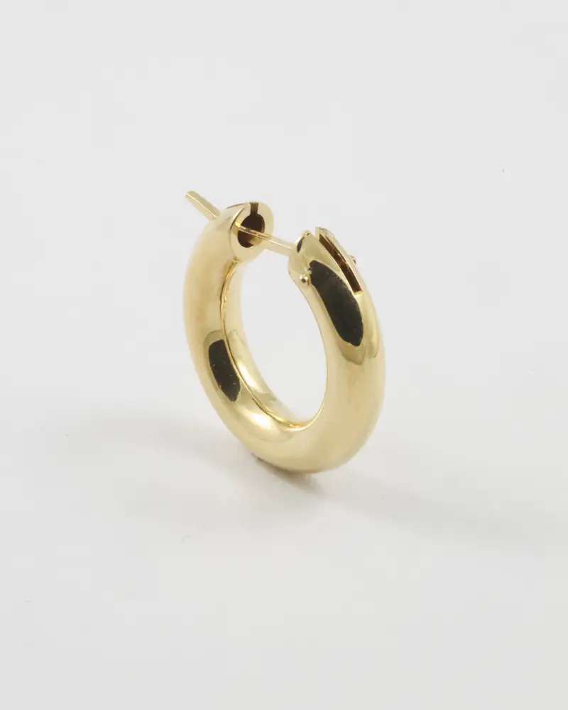 Orecchino A Cerchio Filo Tondo 5 Placcato Oro Lucido