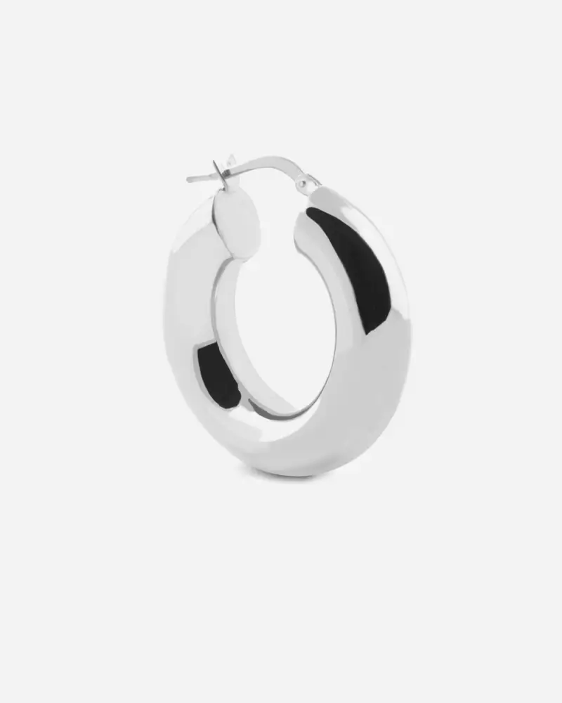 Orecchino A Cerchio Filo Tondo 7 Mm In Argento Lucido