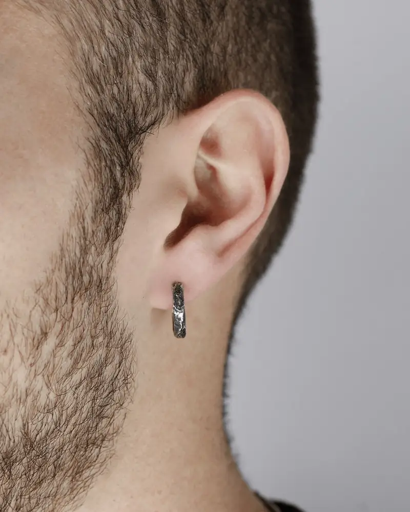 Orecchino A Cerchio Materic Brunito miniatura 2