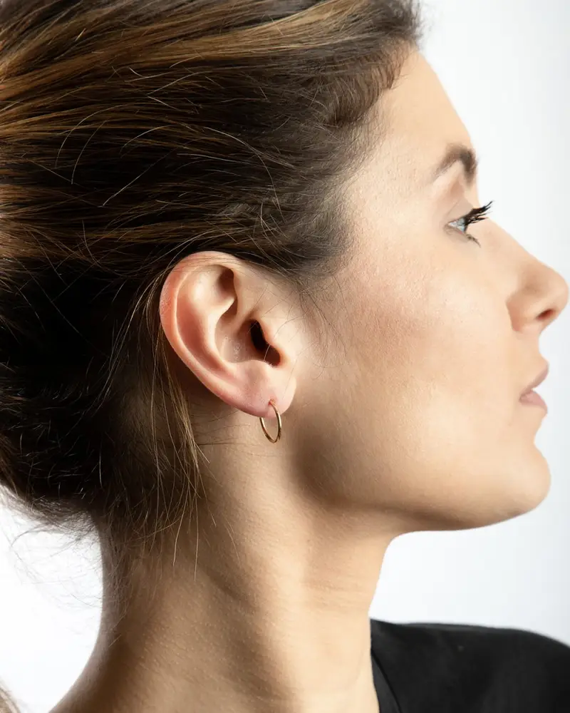 Orecchino A Cerchio Mini Filo 012 D12 Placcato Oro Lucido miniatura 2