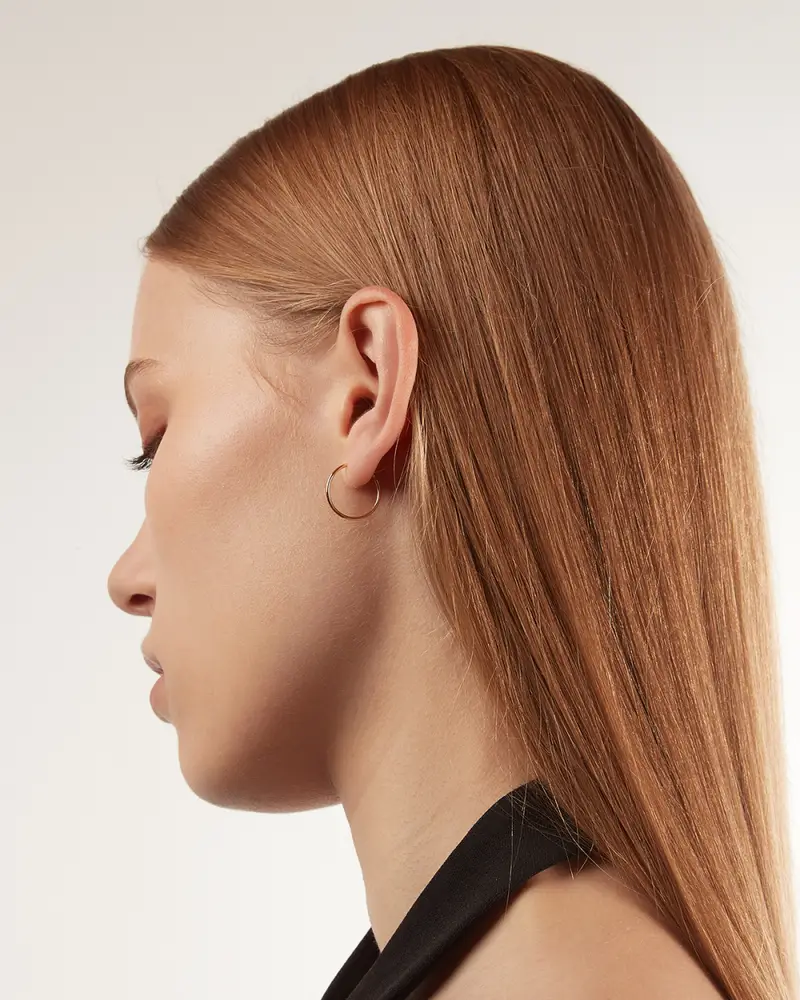 Orecchino A Cerchio Mini Filo 012 D15 Placcato Oro Lucido miniatura 2