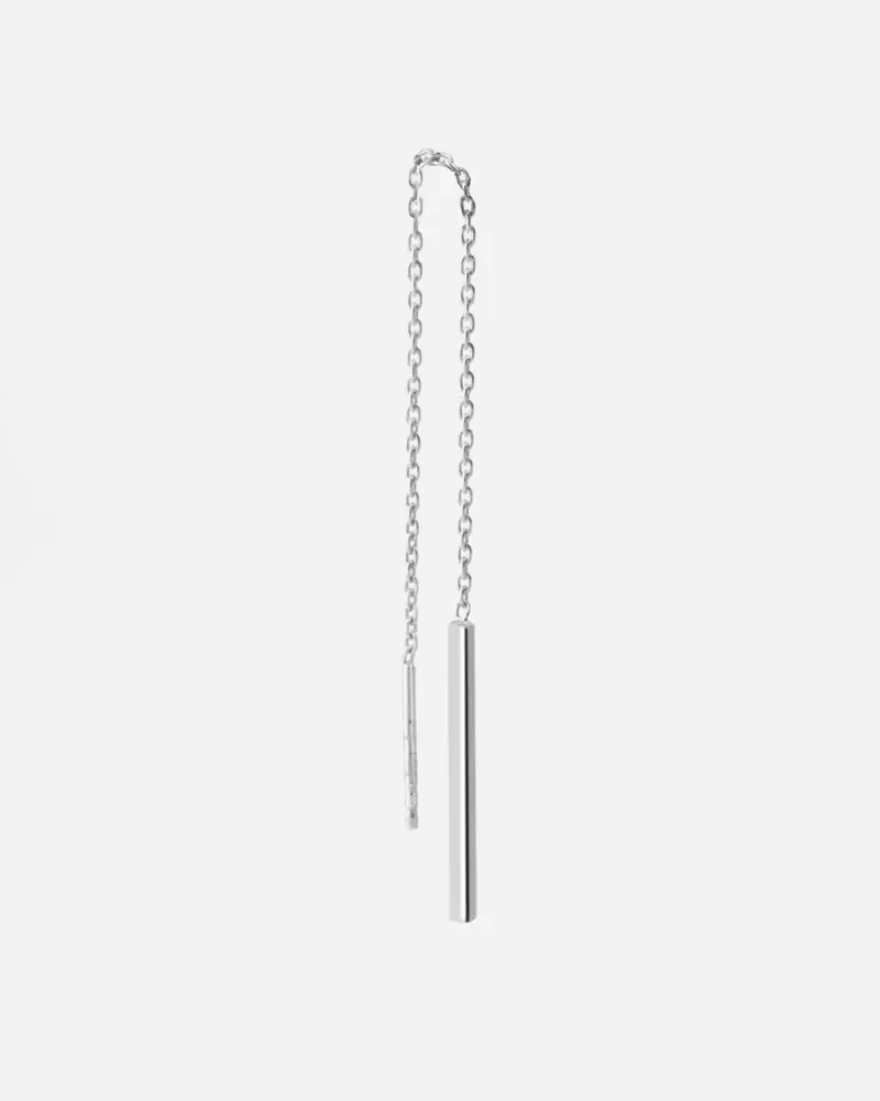 Orecchino Catena Silver Butterfly Bar In Argento Lucido