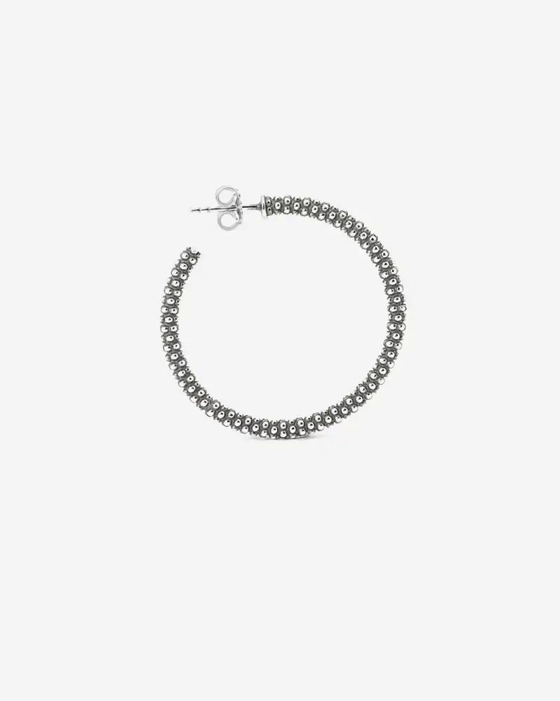 Orecchino Cerchio Grande Puntinato Brunito Lucido