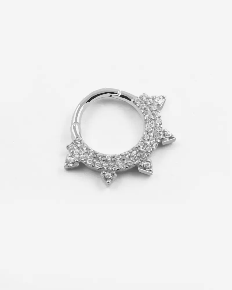 Orecchino Cerchio Silver Crown Septum In Argento Con Brillanti Lucido