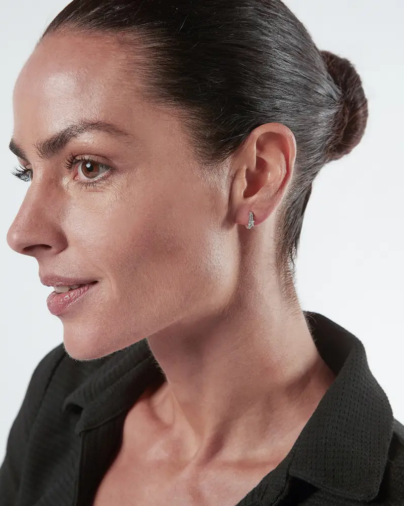 Orecchino Notch Con Brillanti Lucido miniatura 2