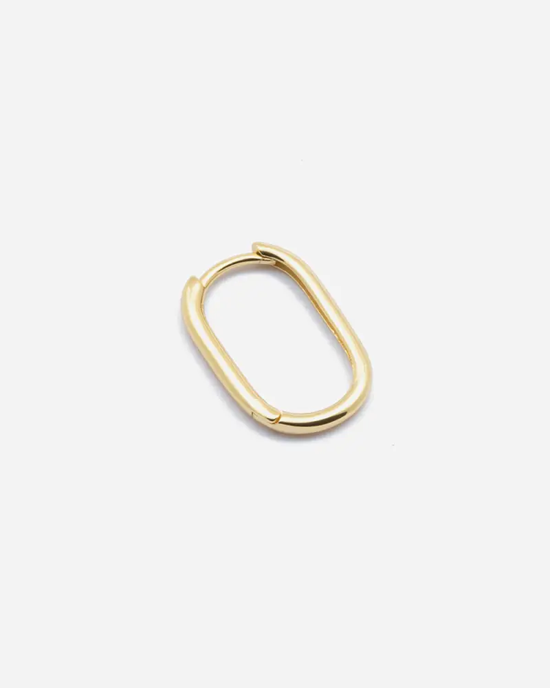 Orecchino Ovale Medio Soft Placcato Oro Lucido
