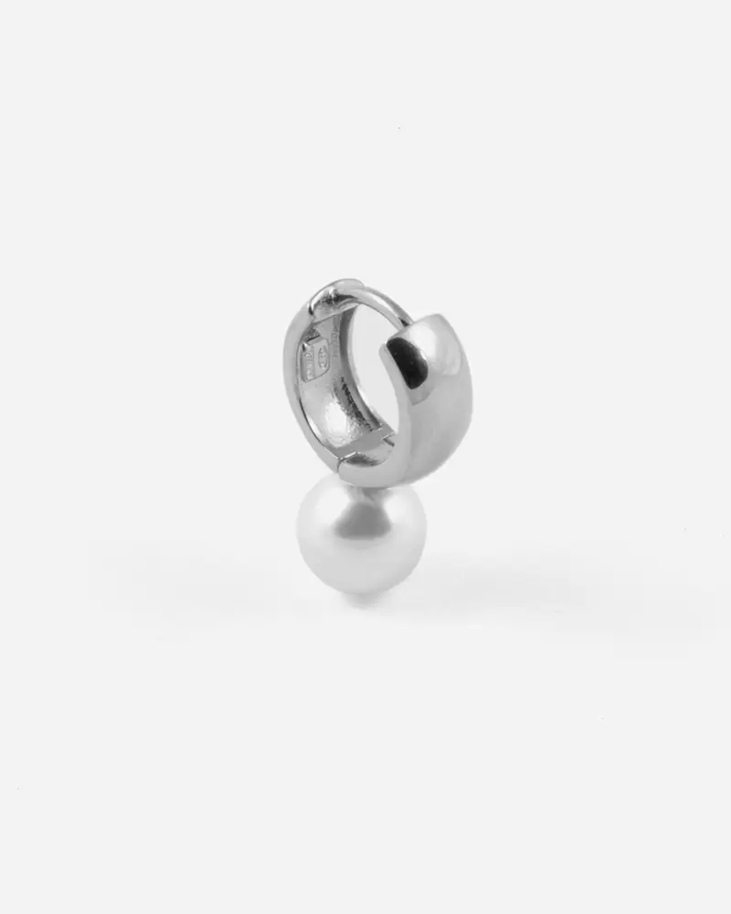 Orecchino Pearl Oyster In Argento Con Perla Lucido