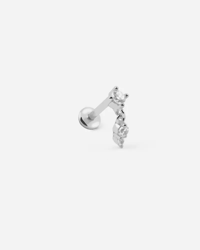 Orecchino Piercing Silver Addendum In Argento Con Pietre Lucido