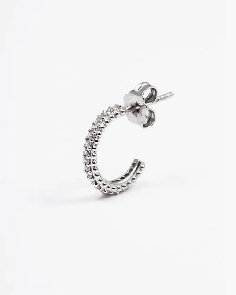 Orecchino Shiny Hanger In Argento Con Brillanti Lucido