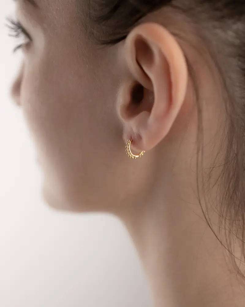 Orecchino Singolo Piercing Etnico Piccolo / Oro Giallo Lucido miniatura 2