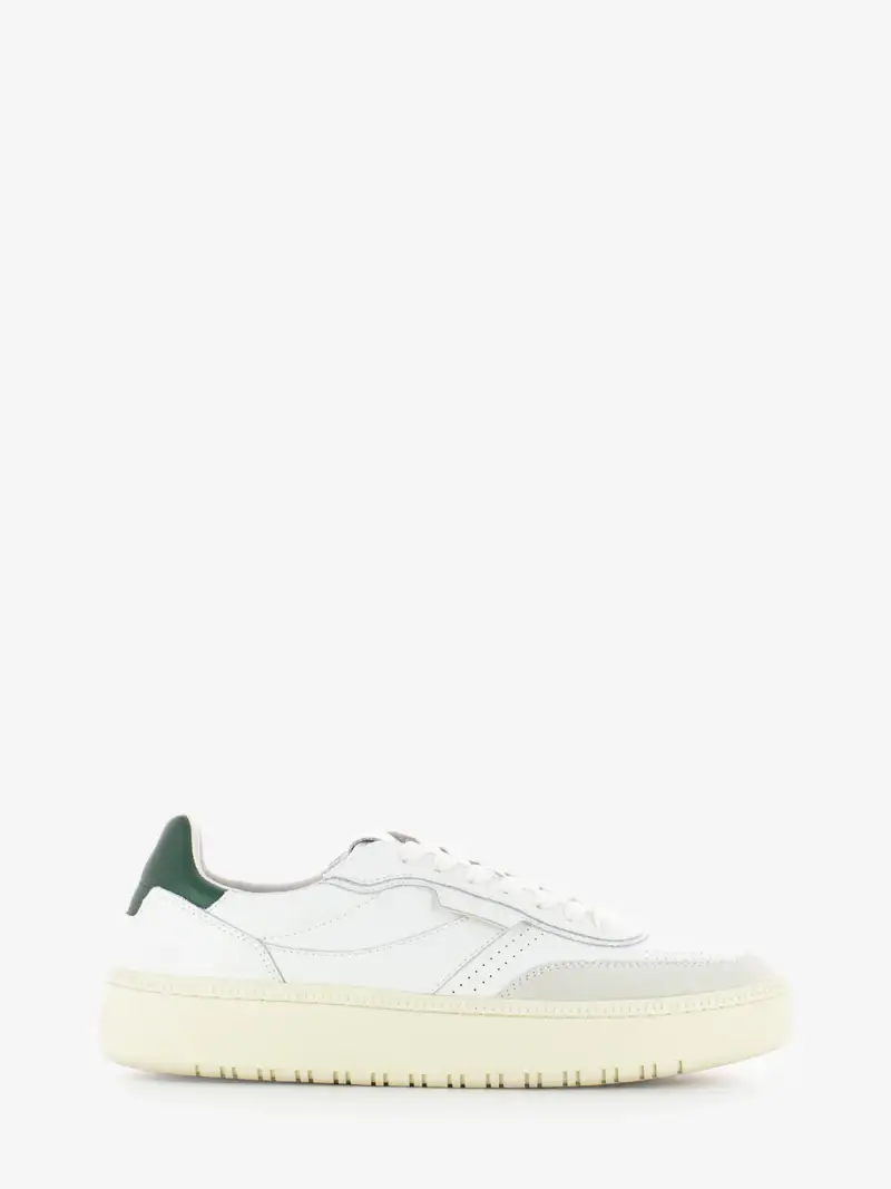 Sneakers echo pelle e suede bianco e verde