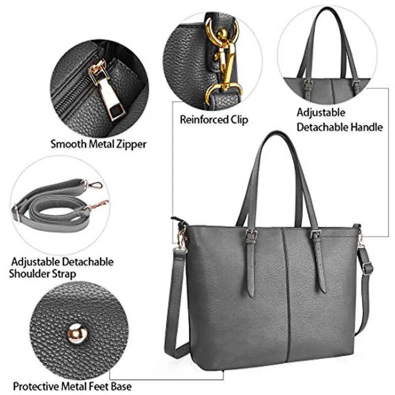 NUBILY Borsa Tote Donna Borsa Porta PC 15.6 Pollici Borse Donna Grand Pelle Borse Borsa Computer Borsa Tracolla Donna miniatura 2