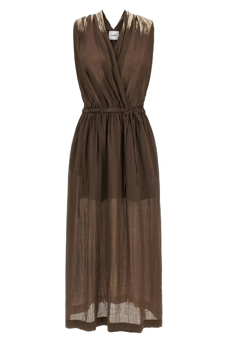 Abito Misto Lino Marrone