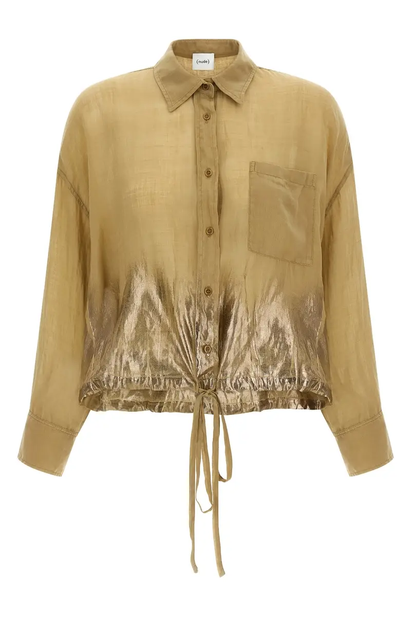 Camicia Misto Lino Marrone