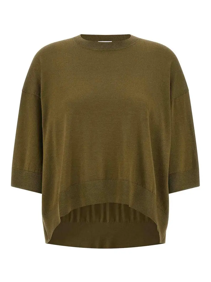 Maglione corto in lana Verde