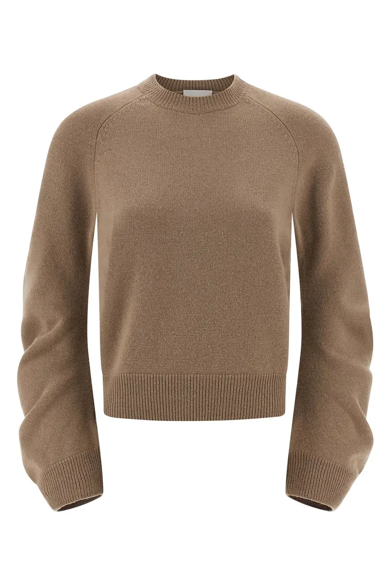 Maglione Maniche Incurvate Beige