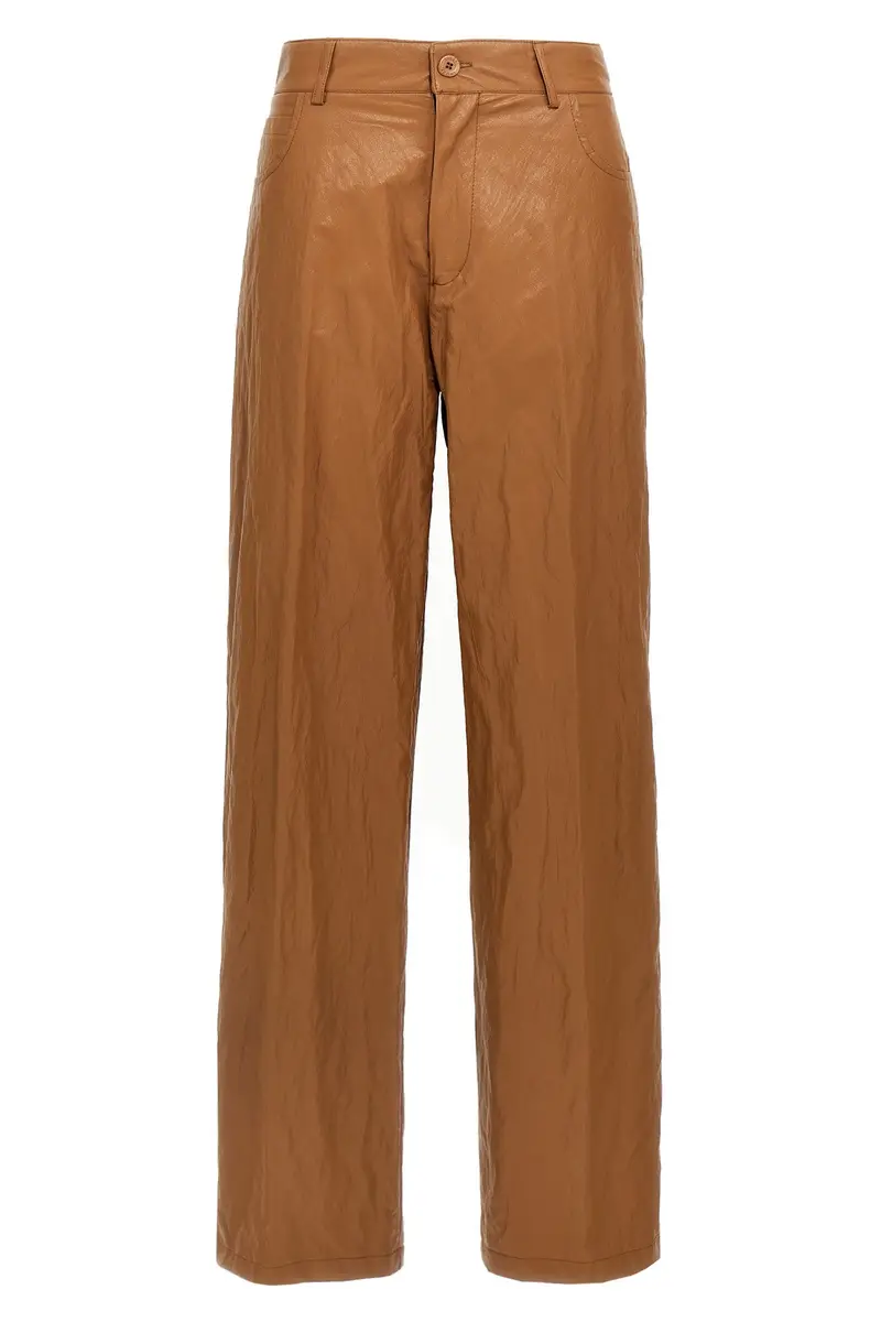 Pantalone Effetto Pelle Marrone