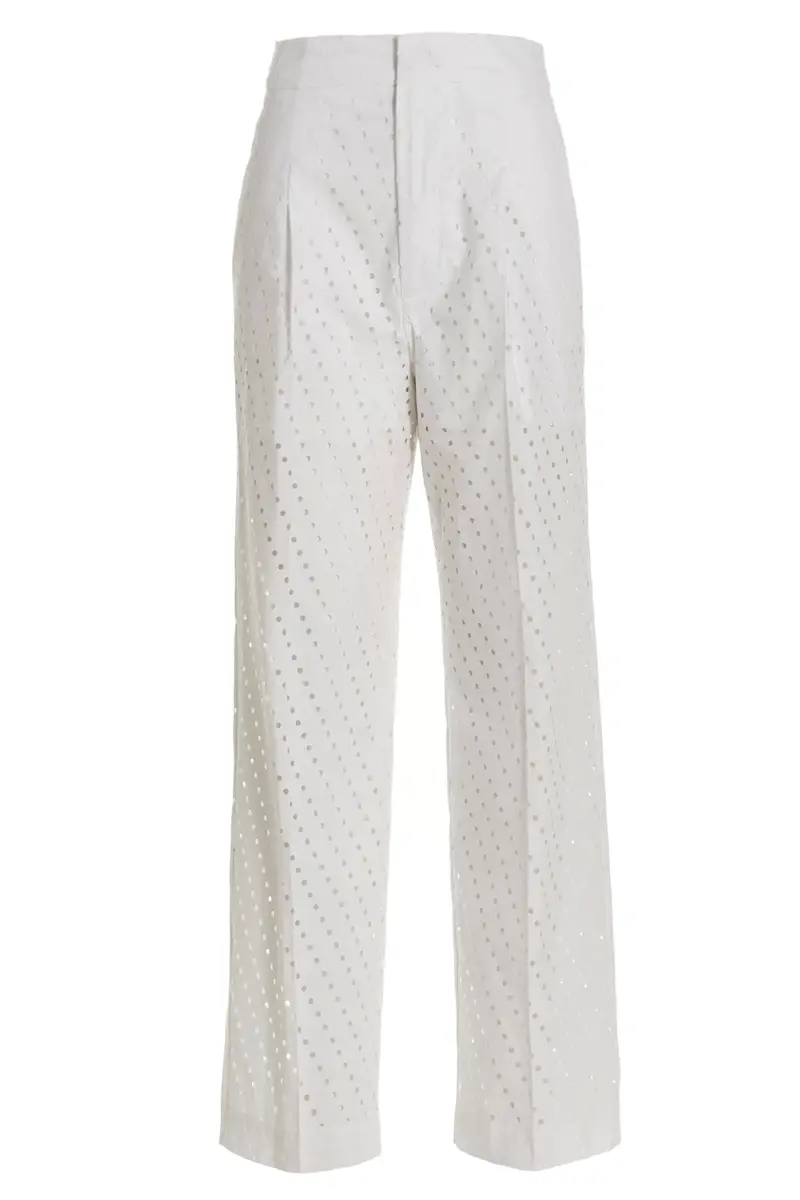 Pantalone Traforato Bianco