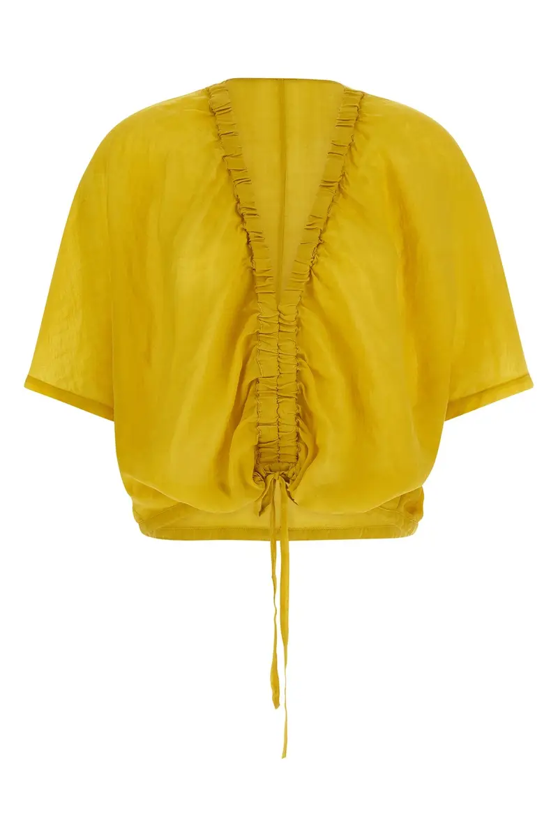 Top Con Arricciatura Giallo