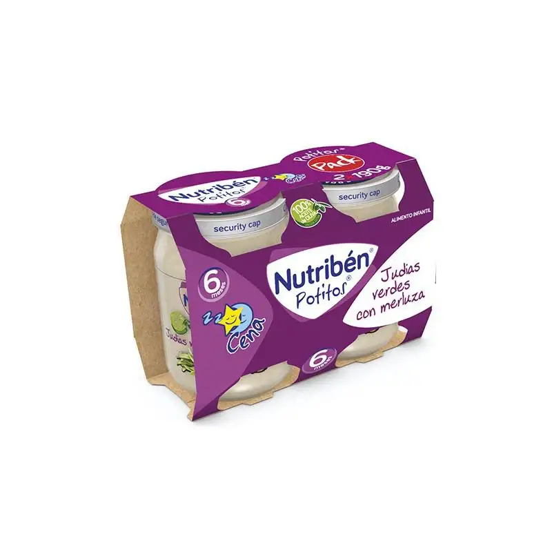 Nutribén Potito Cena Bipack Fagioli Verdi Con Nasello 2x 190g