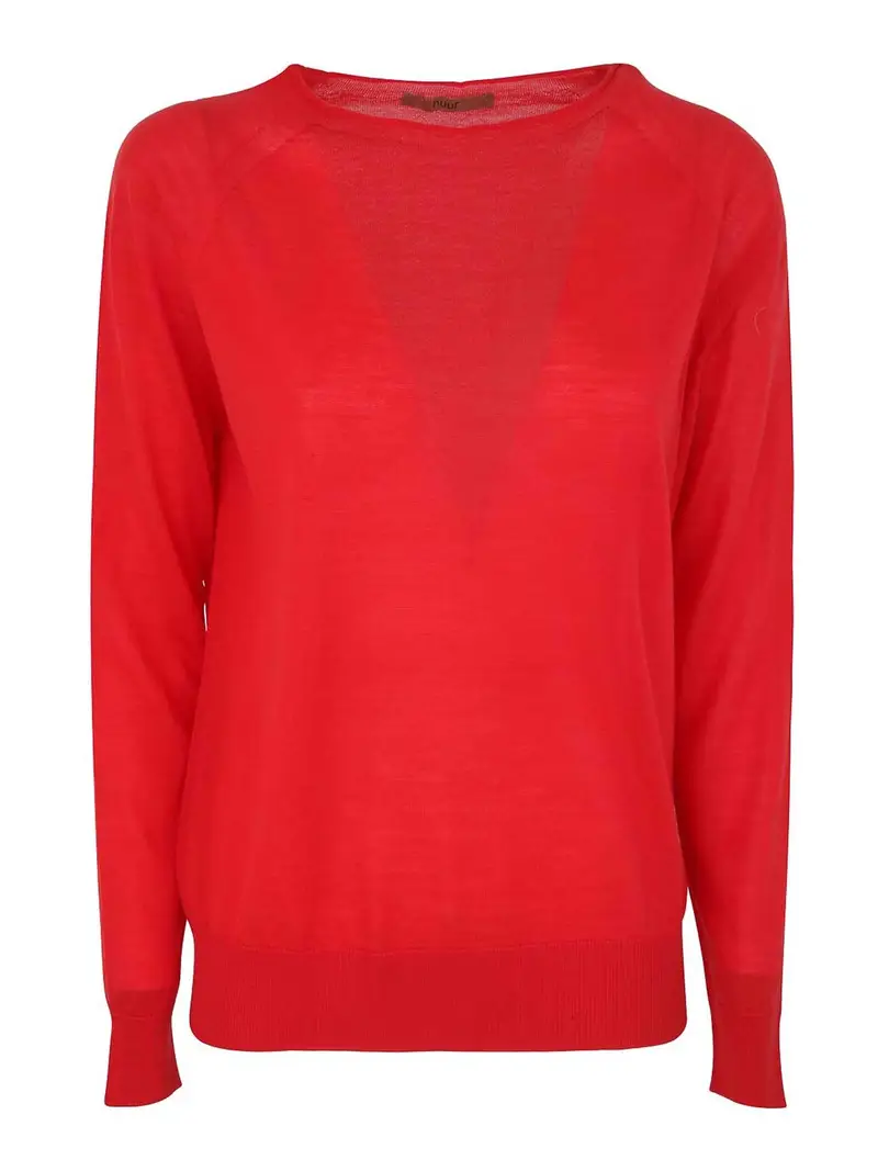 Maglione con scollo a barchetta Rosso