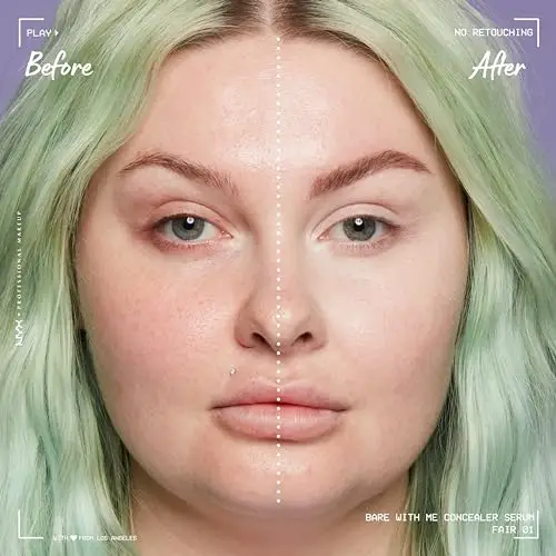 NYX Professional Makeup Bare With Me, Siero Correttore, Naturale, Copertura Media, Fair, 9.6ml miniatura 3