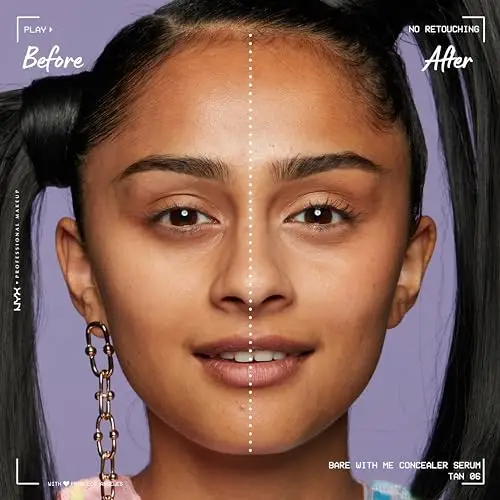 NYX Professional Makeup Bare With Me, Siero Correttore, Naturale, Copertura Media, Tan, 9.6ml miniatura 3