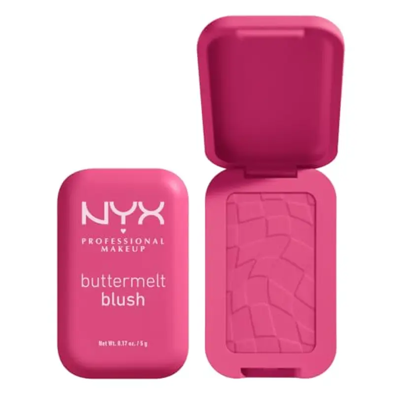 NYX Professional Makeup Blush in Polvere, Per un Look Fresco e Colorato, Arricchito con Burro di Mango, Burro di Mandorle e Burro di Karitè, Sfumabile, Buttermelt, Tonalità: Butta Than Before, 5 g