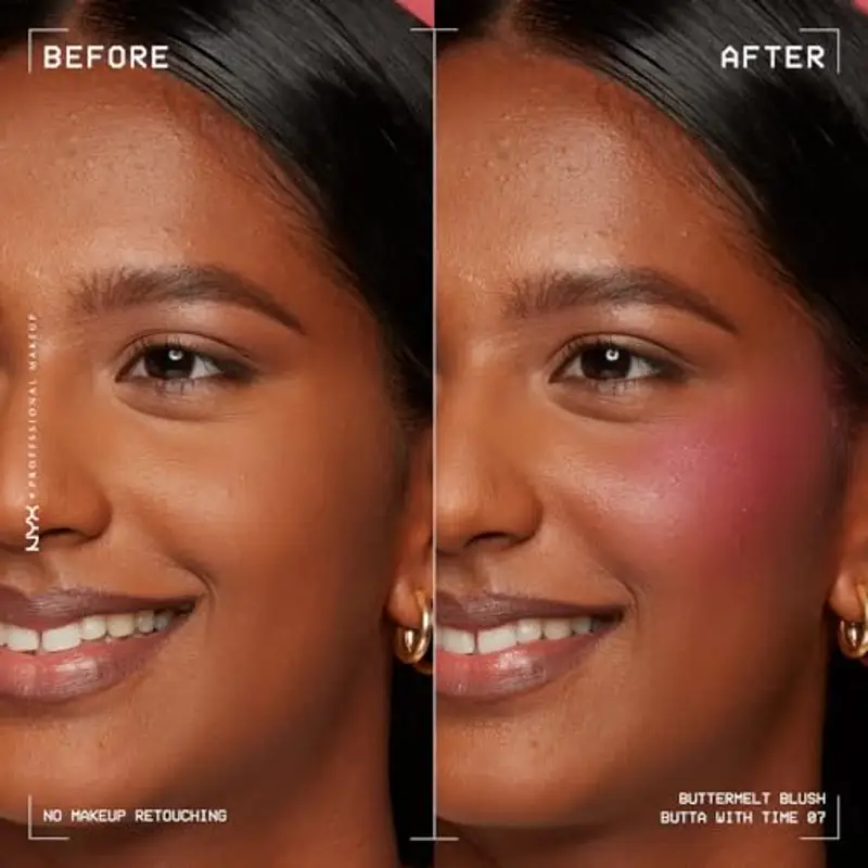 NYX Professional Makeup Blush in Polvere, Per un Look Fresco e Colorato, Arricchito con Burro di Mango, Burro di Mandorle e Burro di Karitè, Sfumabile, Buttermelt, Tonalità: Butta Than Before, 5 g miniatura 3