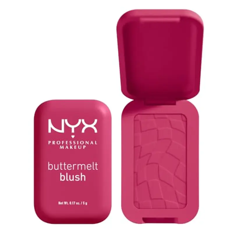 NYX Professional Makeup Blush in Polvere, Per un Look Fresco e Colorato, Arricchito con Burro di Mango, Burro di Mandorle e Burro di Karitè, Sfumabile, Buttermelt, Tonalità: Had Butta, 5 g
