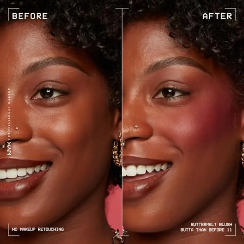 NYX Professional Makeup Blush in Polvere, Per un Look Fresco e Colorato, Arricchito con Burro di Mango, Burro di Mandorle e Burro di Karitè, Sfumabile, Buttermelt, Tonalità: Had Butta, 5 g miniatura 3