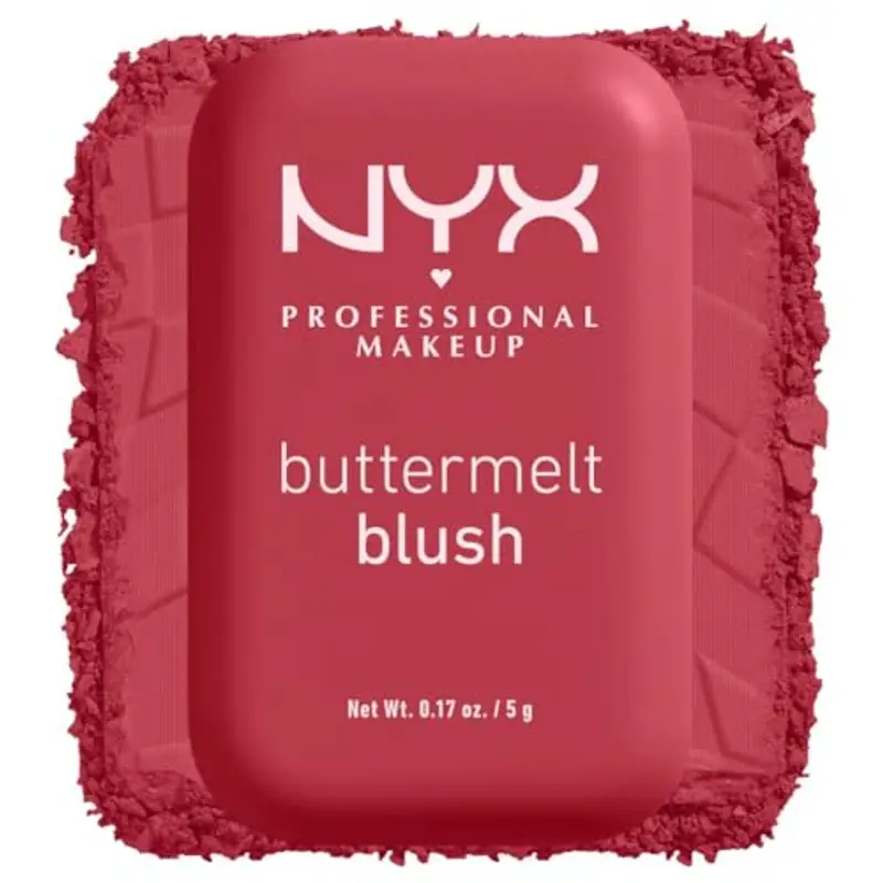 NYX Professional Makeup Blush in Polvere, Per un Look Fresco e Colorato, Arricchito con Burro di Mango, Mandorle e Karitè, Sfumabile, Buttermelt, Tonalità: All The Butta, 5 g