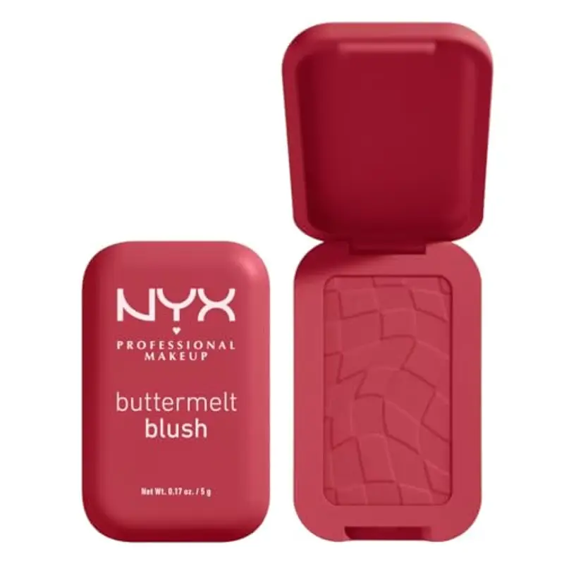 NYX Professional Makeup Blush in Polvere, Per un Look Fresco e Colorato, Arricchito con Burro di Mango, Mandorle e Karitè, Sfumabile, Buttermelt, Tonalità: All The Butta, 5 g miniatura 2