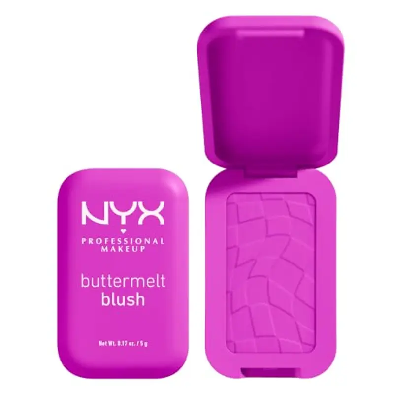 NYX Professional Makeup Blush in Polvere, Per un Look Fresco e Colorato, Arricchito con Burro di Mango, Mandorle e Karitè, Sfumabile, Buttermelt, Tonalità: Butta With Time, 5 g