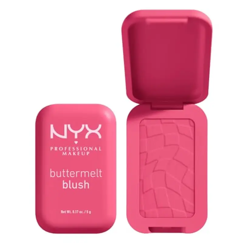 NYX Professional Makeup Blush in Polvere, Per un Look Fresco e Colorato, Arricchito con Burro di Mango, Mandorle e Karitè, Sfumabile, Buttermelt, Tonalità: Getting Butta, 5 g