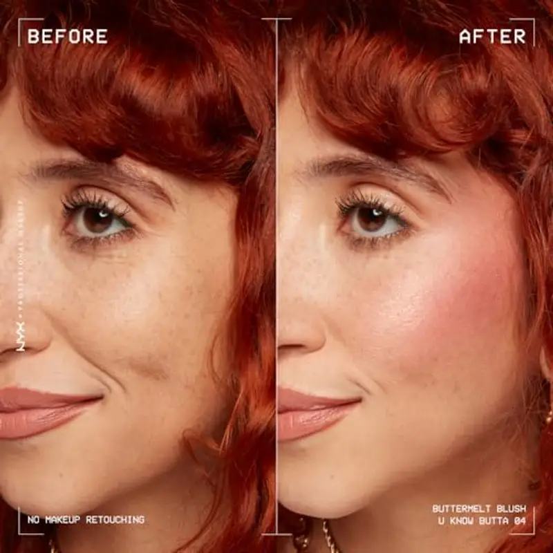 NYX Professional Makeup Blush in Polvere, Per un Look Fresco e Colorato, Arricchito con Burro di Mango, Mandorle e Karitè, Sfumabile, Buttermelt, Tonalità: U Know Butta, 5 g miniatura 3