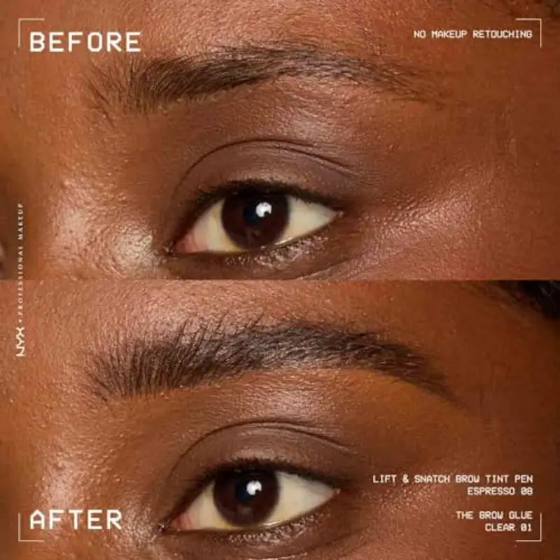 NYX Professional Makeup Gel Sopracciglia Brow Glue, Istantaneo, Per un Look Laminato, The Brow Glue, Dark Brown miniatura 3