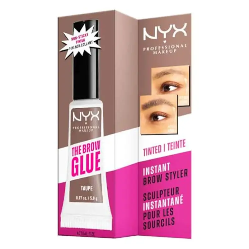 NYX Professional Makeup Gel Sopracciglia Brow Glue, Istantaneo, Per un Look Laminato, The Brow Glue, Taupe miniatura 2