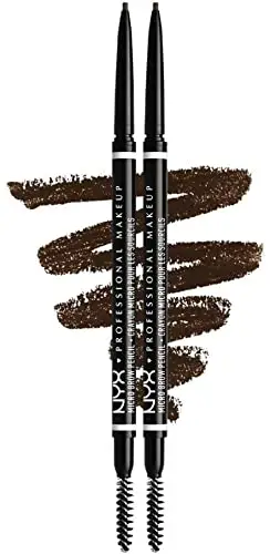 NYX Professional Makeup Matita Sopracciglia, Micro Brow Pencil, Matita a Doppia Punta, Matita Automatica e Scovolino,