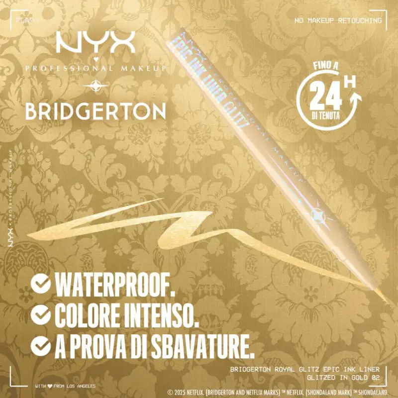 Occhi Bridgerton Royal Epic Ink Liner Glitz 02 Glitzed In Gold - Eyeliner miniatura 2