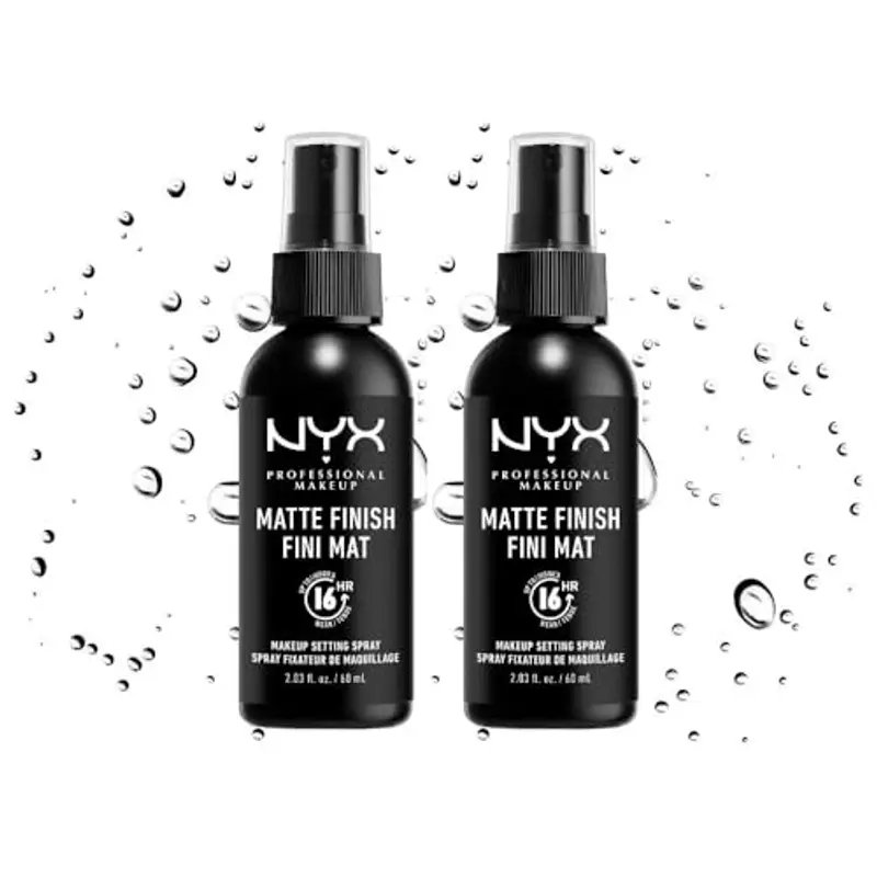 NYX Professional Makeup Setting Spray, Formula fissante leggera a lunga tenuta, Finish matte, Confezione da 2, 60 ml