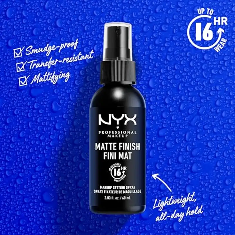 NYX Professional Makeup Setting Spray, Spray fissante a lunga tenuta, Formula vegana, Finish matte, Maxi formato, 180 ml miniatura 3