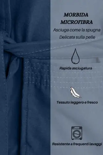 o-day Accappatoio Microfibra Uomo Donna Salvaspazio Unisex per Adulti con Cappuccio e Tasche Ideale per Viaggio Piscina miniatura 3