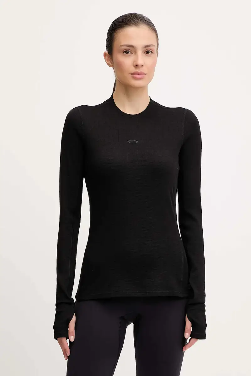 camicetta a maniche lunghe funzionale con lana SPRUCE colore nero FOA500831