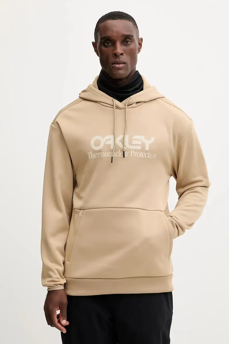 felpa da sport RIDER uomo colore verde con cappuccio FOA402381